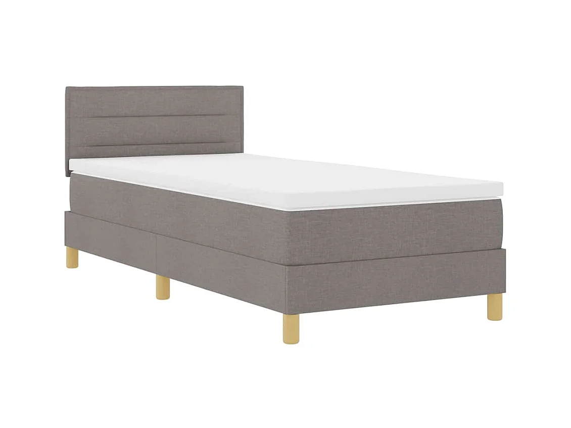 Lit simple-Lit adulte-Lit à ressorts boxspring avec matelas avec matelas Taupe 80 x 200 cm tissu