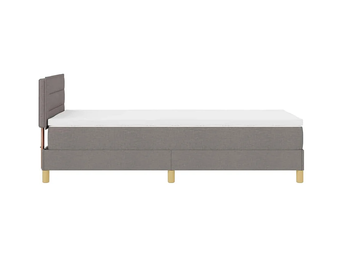 Lit simple-Lit adulte-Lit à ressorts boxspring avec matelas avec matelas Taupe 80 x 200 cm tissu