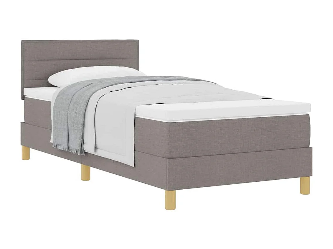 Lit simple-Lit adulte-Lit à ressorts boxspring avec matelas avec matelas Taupe 80 x 200 cm tissu