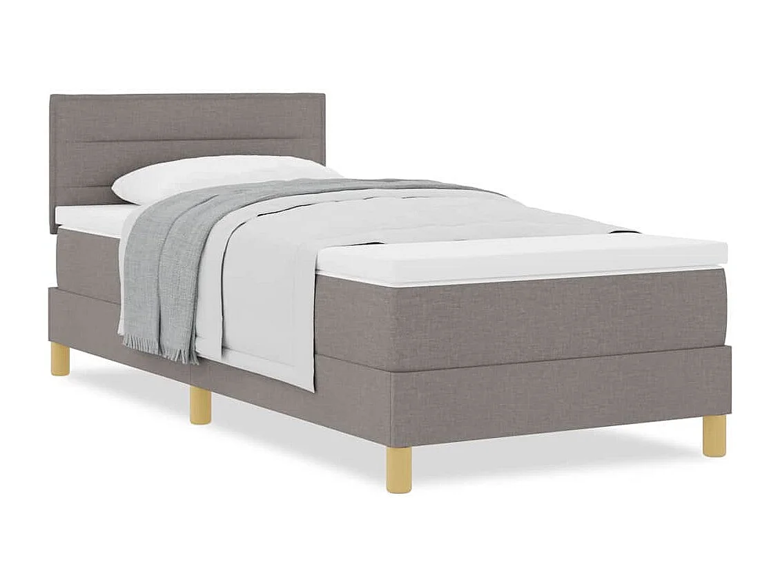 Lit simple-Lit adulte-Lit à ressorts boxspring avec matelas avec matelas Taupe 80 x 200 cm tissu