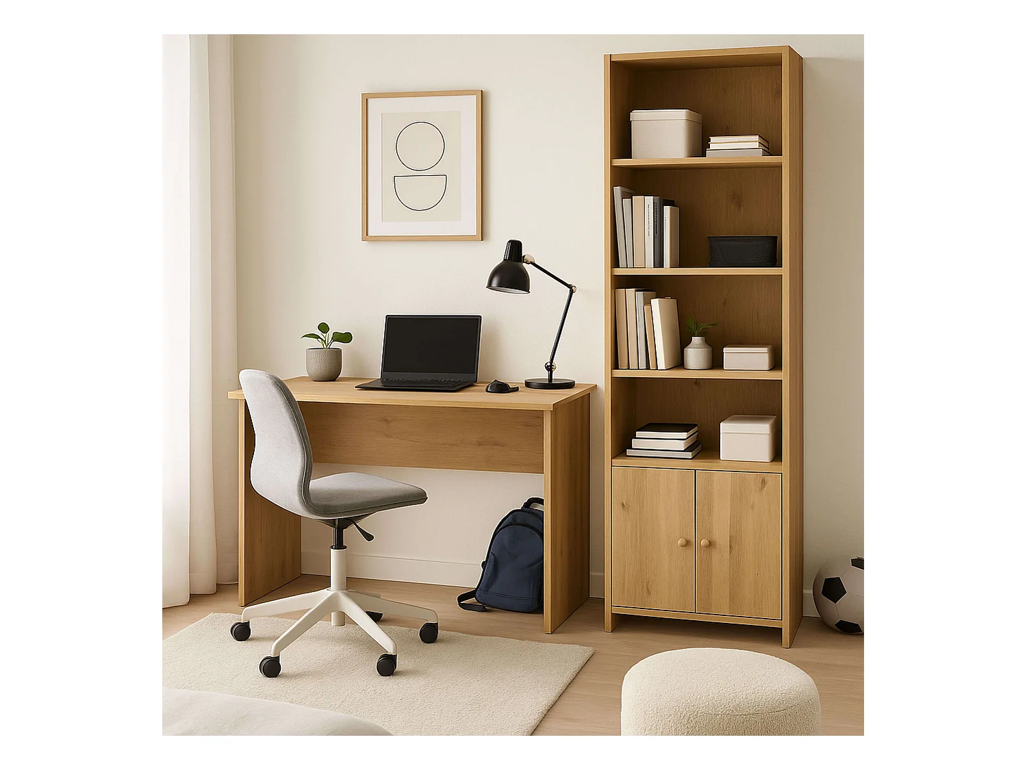 Mesa Escritorio Rivoli Moderno Roble Gold 155cm