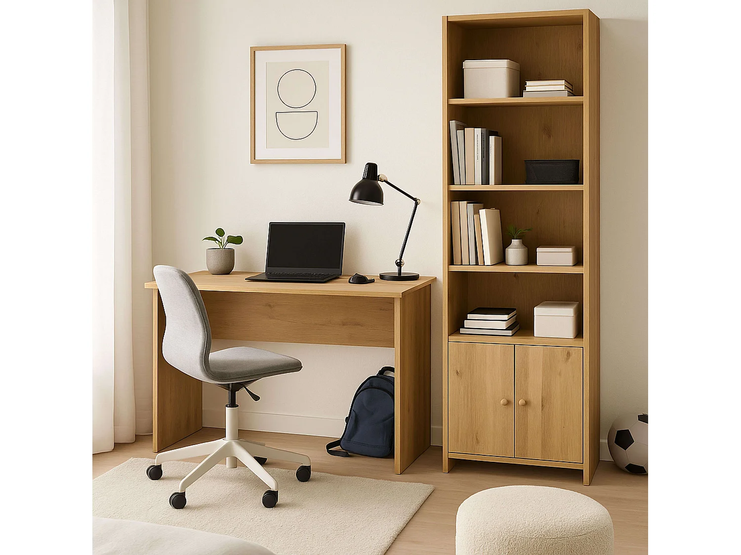 Mesa Escritorio Rivoli Moderno Roble Gold 155cm