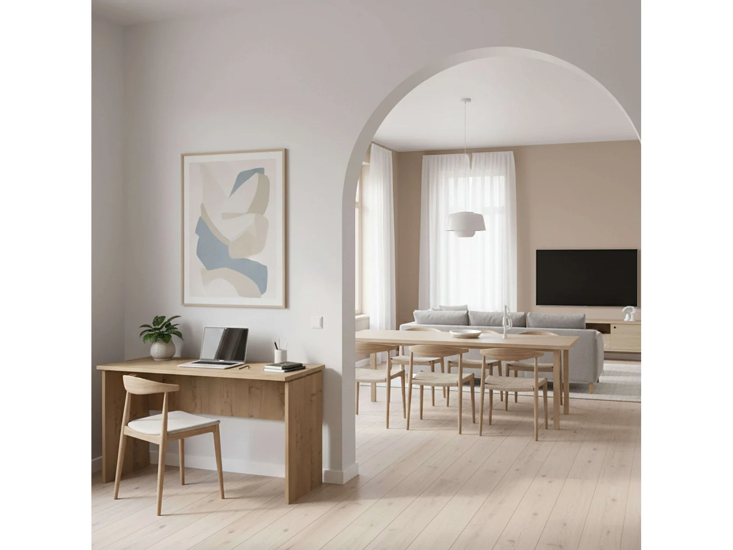 Mesa Escritorio Rivoli Moderno Roble Gold 155cm