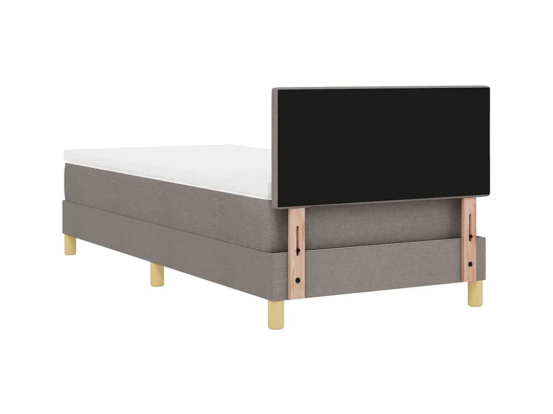 Lit simple-Lit adulte-Lit boxspring avec matelas avec matelas Taupe 90 x 190 cm tissu