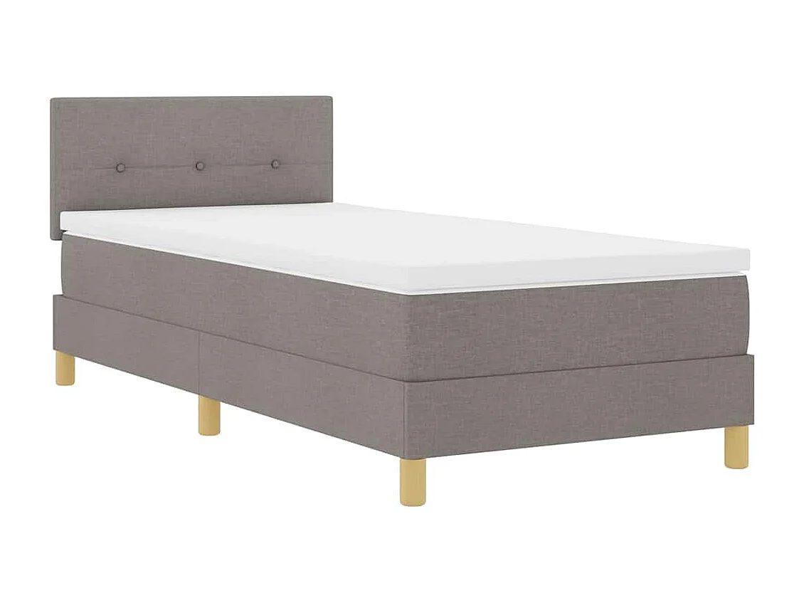 Cama de solteiro-Cama de adulto-Cama Box com colchão Cinzento-acastanhado 90 x 190cm tecido SHL670702