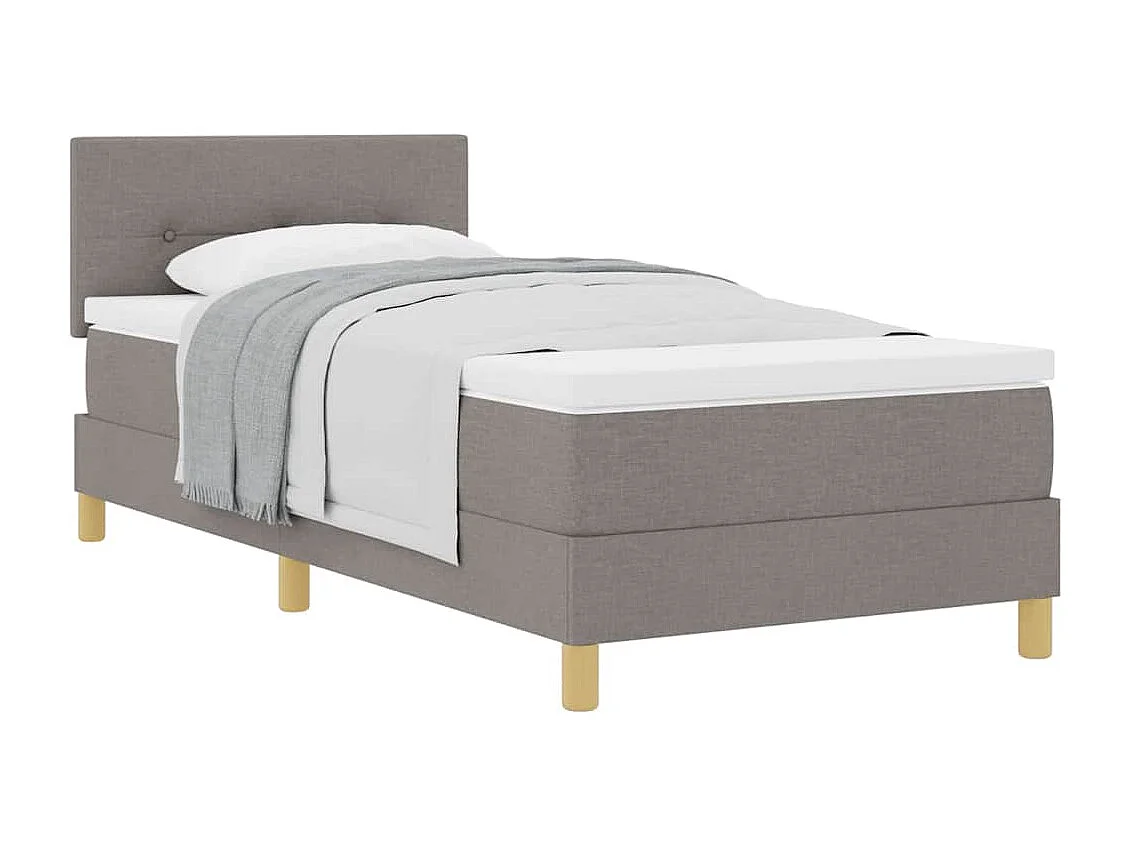 Cama de solteiro-Cama de adulto-Cama Box com colchão Cinzento-acastanhado 90 x 190cm tecido SHL670702