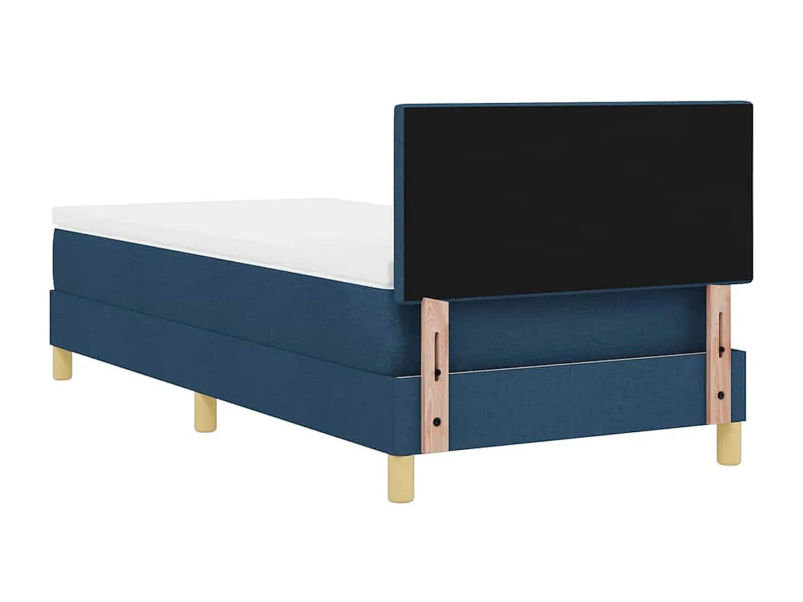 Cama de solteiro-Cama de adulto-Cama Box com colchão com cabeceira Azul 80 x 200cm tecido SHL310807
