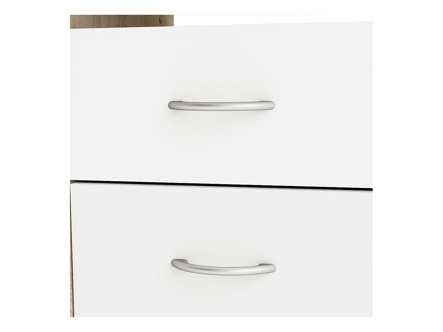 Bureau pour jeunes avec tiroirs et plateau creux en chêne/blanc 123 cm