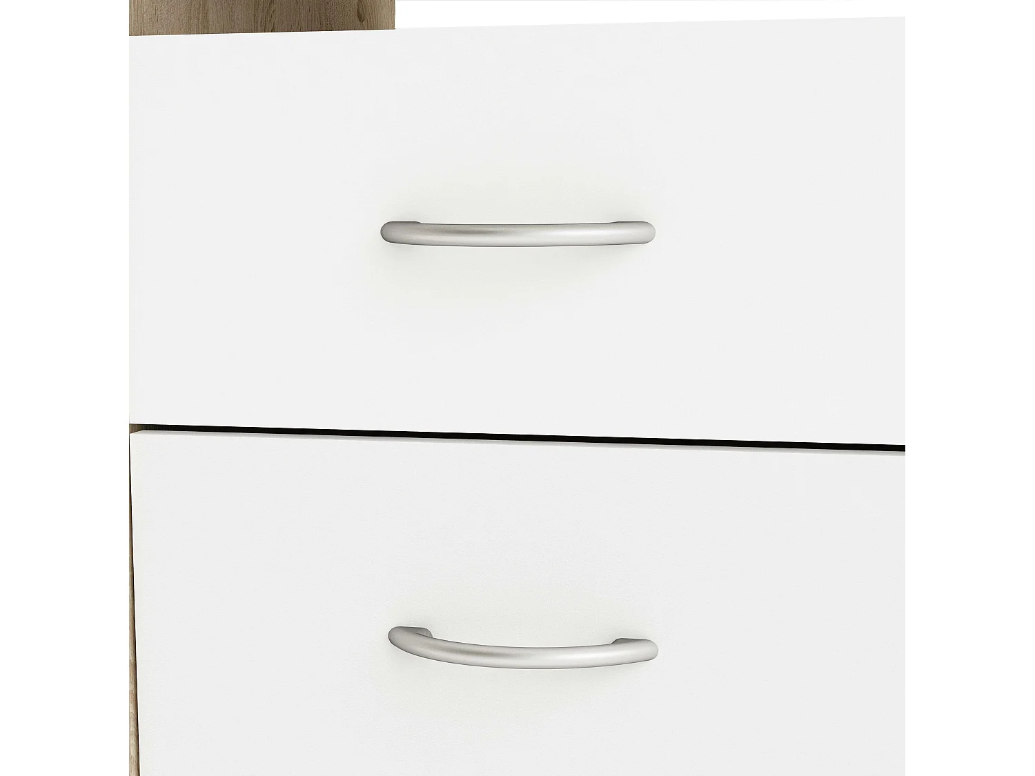 Bureau pour jeunes avec tiroirs et plateau creux en chêne/blanc 123 cm