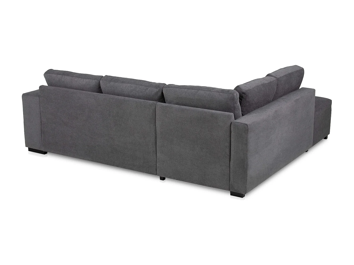 Sofá Cama Romeo Chaiselongue con Arcón, Puf y Estante Gris 249 cm