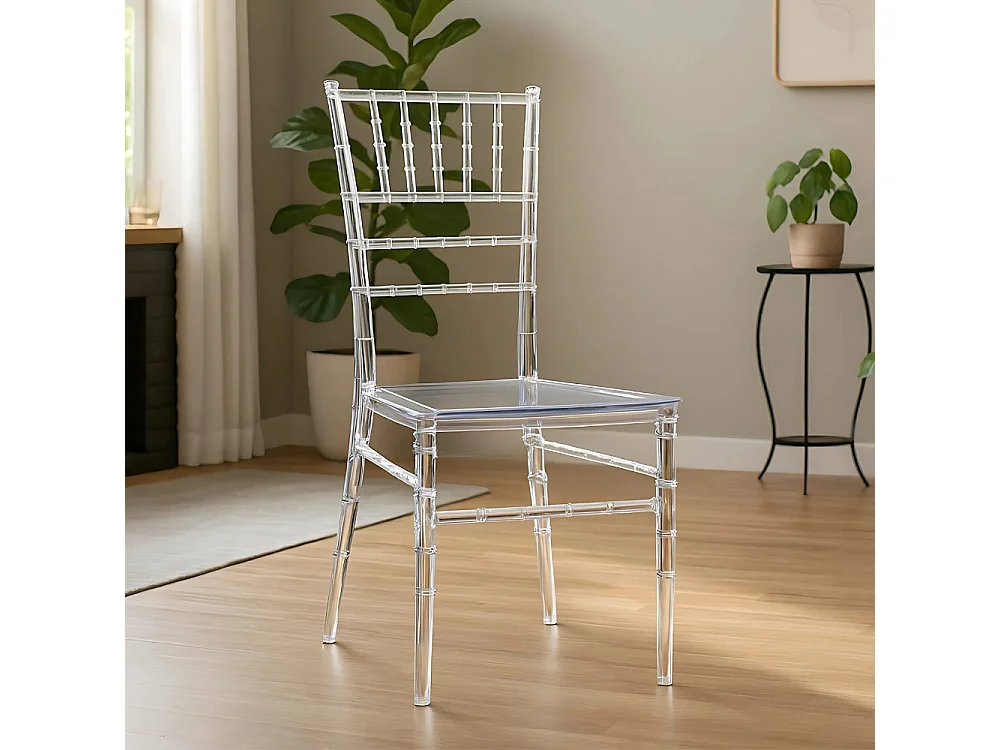 Chaise de salle à manger Chiavarina empilable en polycarbonate transparent pour événements