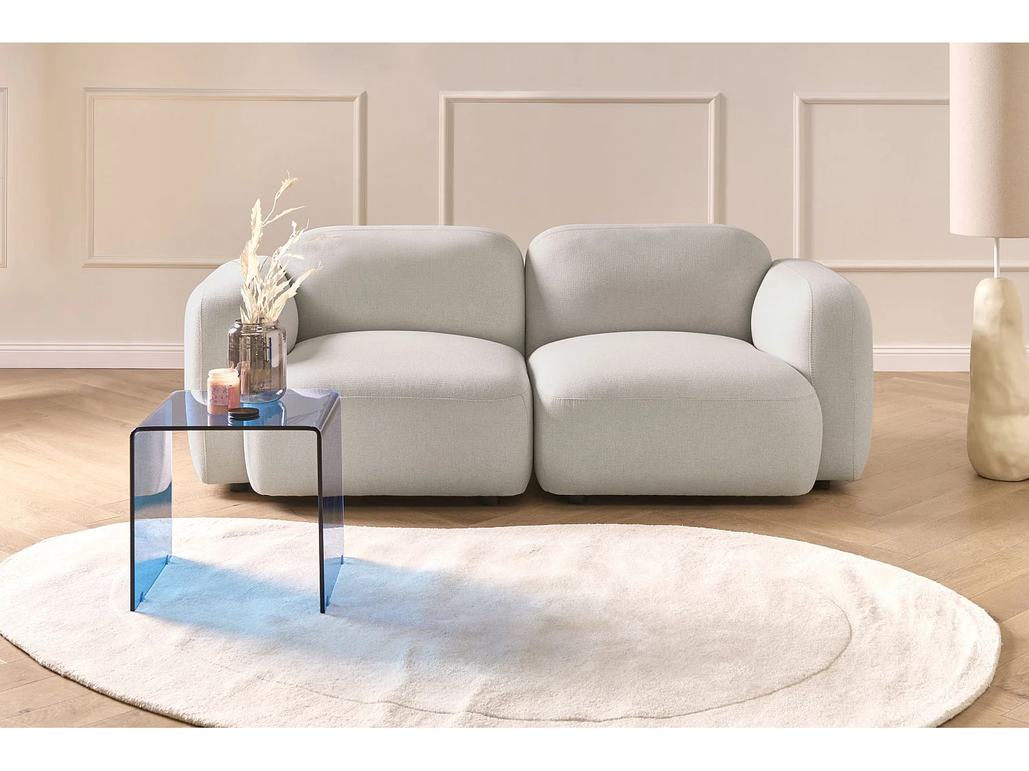 Sofa 3 Seater AFOSS Fabric Light Beige