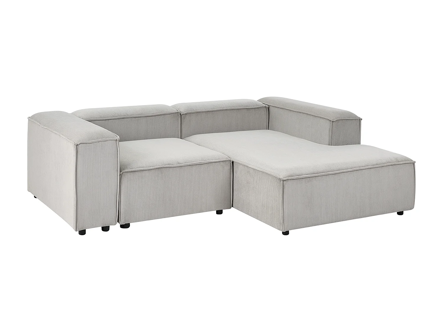 Canapé d'angle modulable 3 places ARDAL Velours côtelé Taupe Côté droite