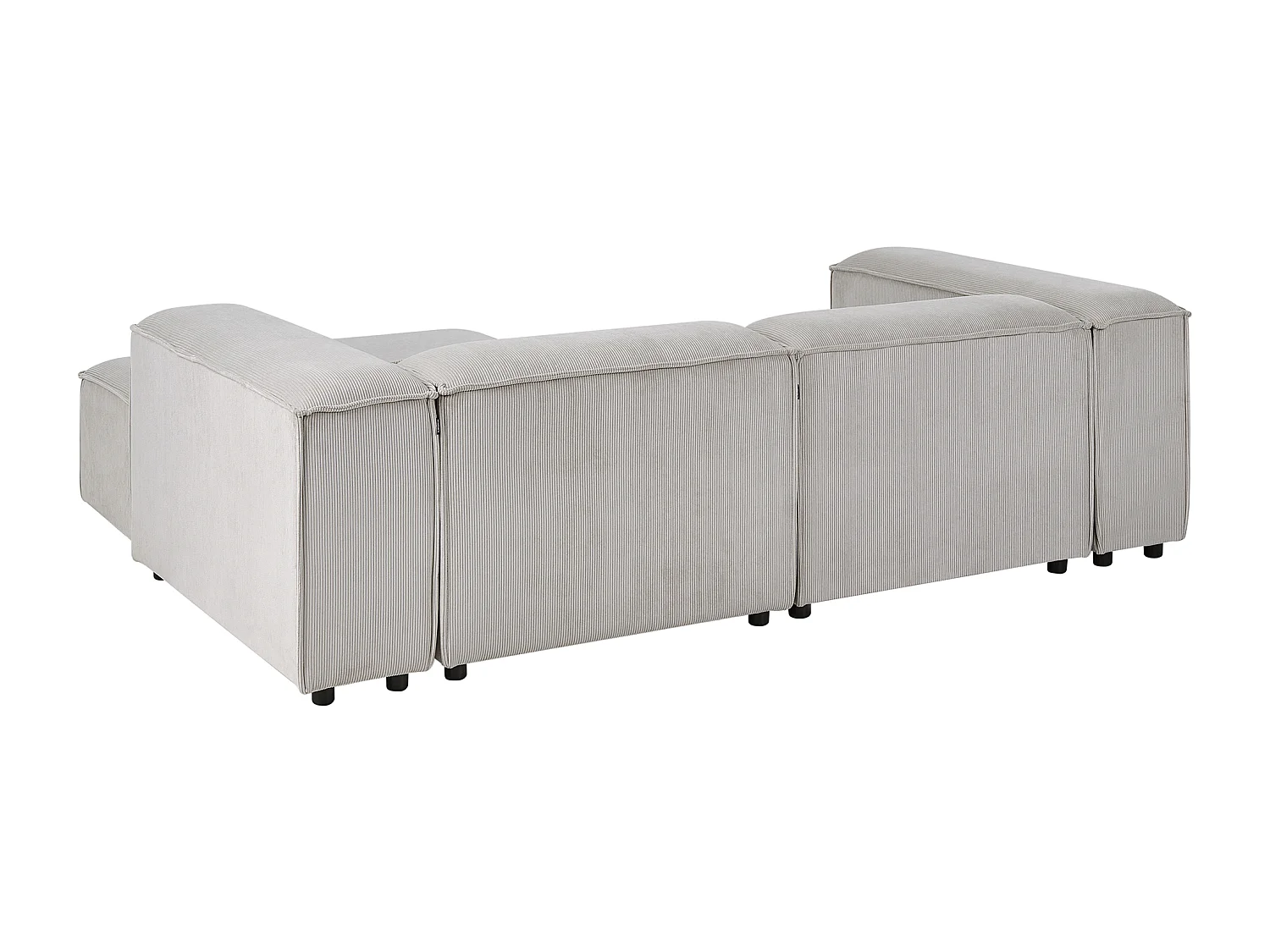 Canapé d'angle modulable 3 places ARDAL Velours côtelé Taupe Côté droite