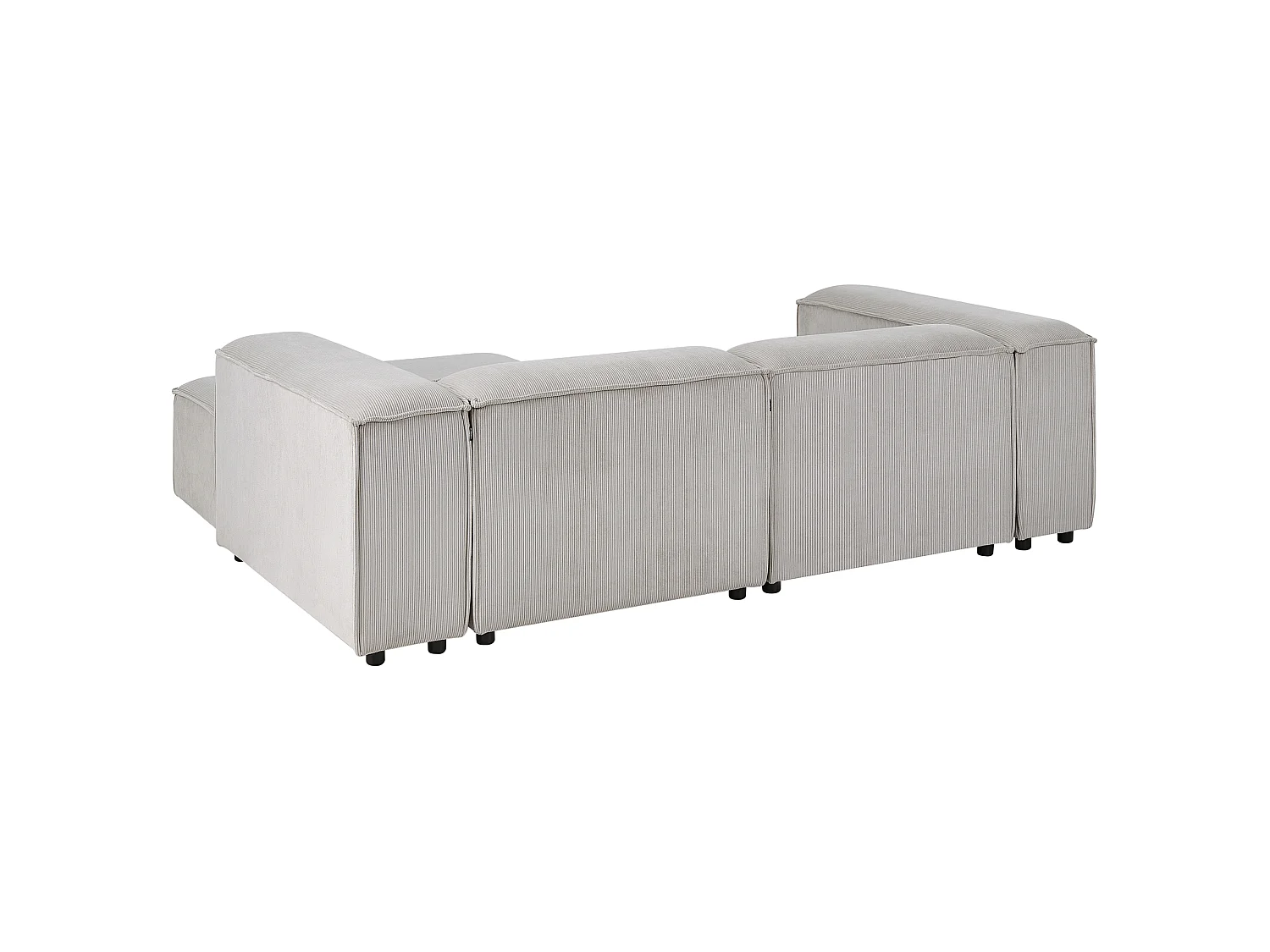 Canapé d'angle modulable 2 places ARDAL avec ottoman Velours côtelé Taupe Côté gauche