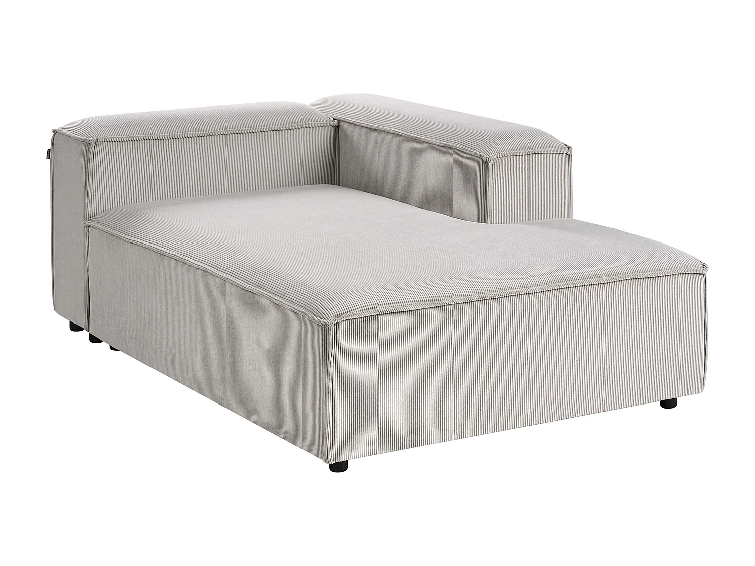 Canapé d'Angle à droite en Velours Côtelé Modulaire 4 Places Pieds Noirs Taupe Ardal