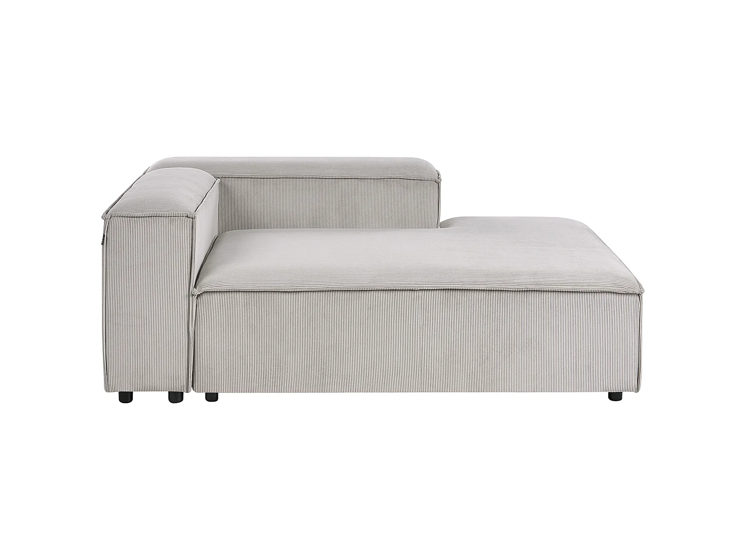 Canapé d'Angle à Gauche en Velours Côtelé Modulaire 4 Places Pieds Noirs Taupe Ardal