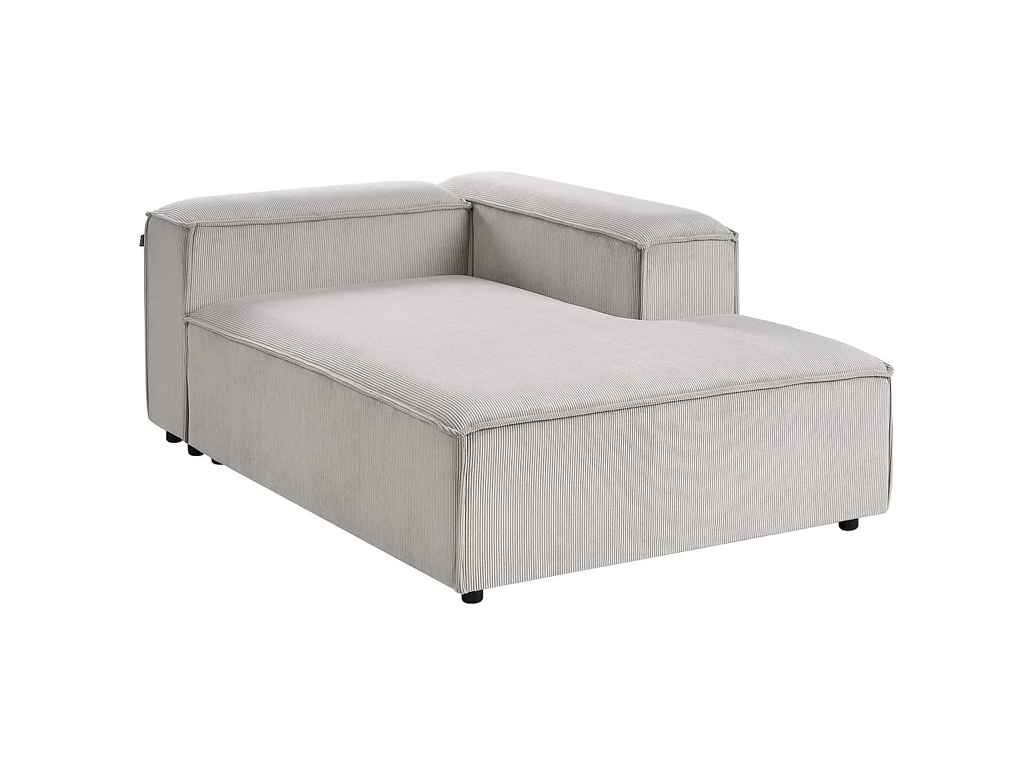 Canapé d'Angle à Gauche en Velours Côtelé Modulaire 4 Places Pieds Noirs Taupe Ardal