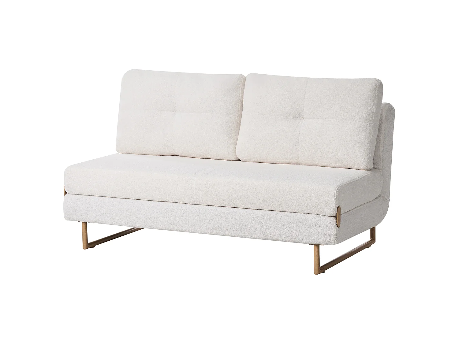 Sofa Bed 3 Seater JERSLEV Boucle Off-White