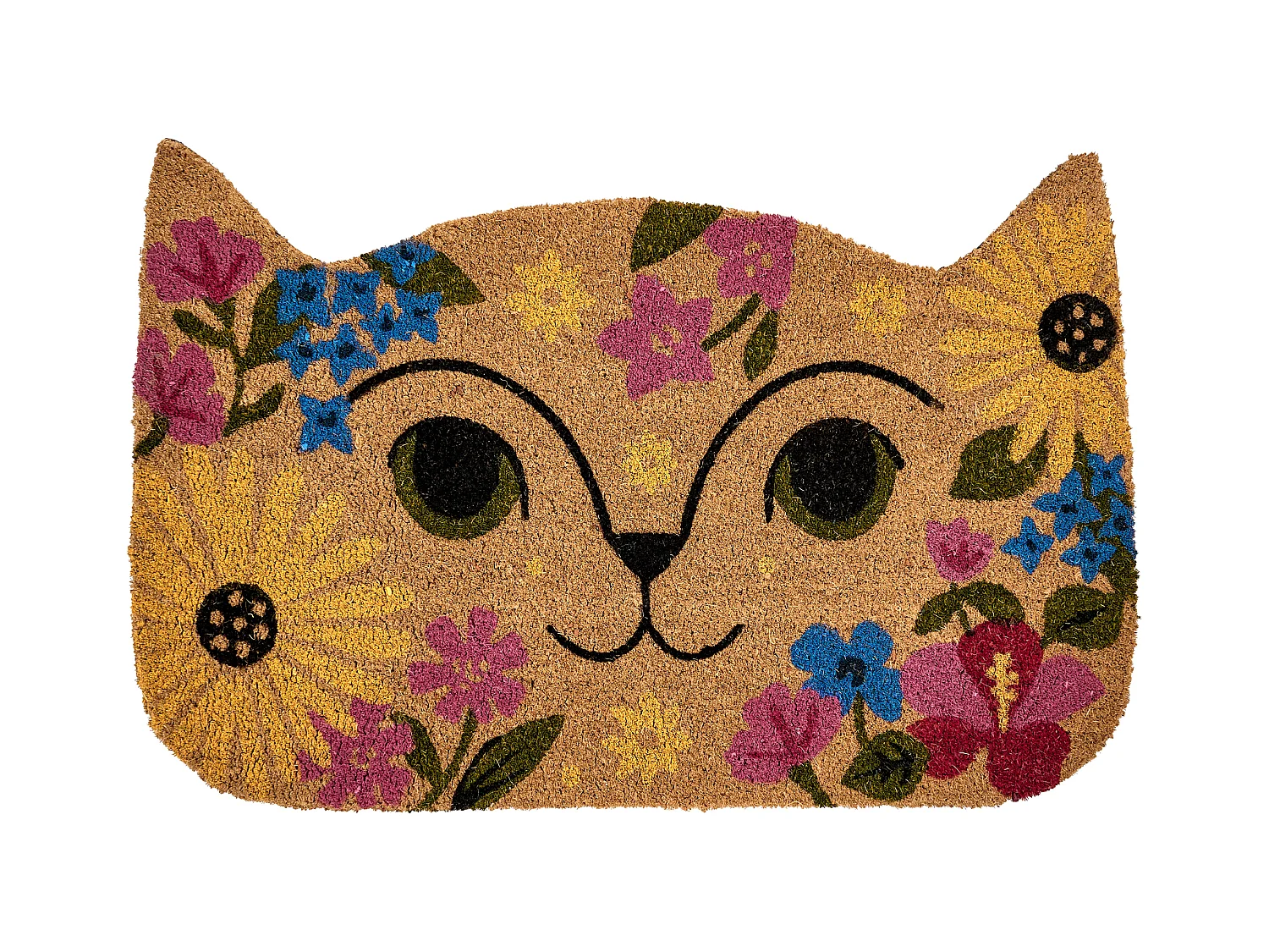 Paillasson CALIRAYA Multicolore 60 x 90 cm Chat Fibre de coco