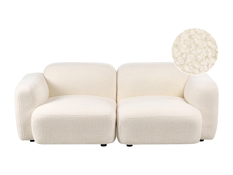 Canapé 3 places AFOSS Bouclé Blanc cassé