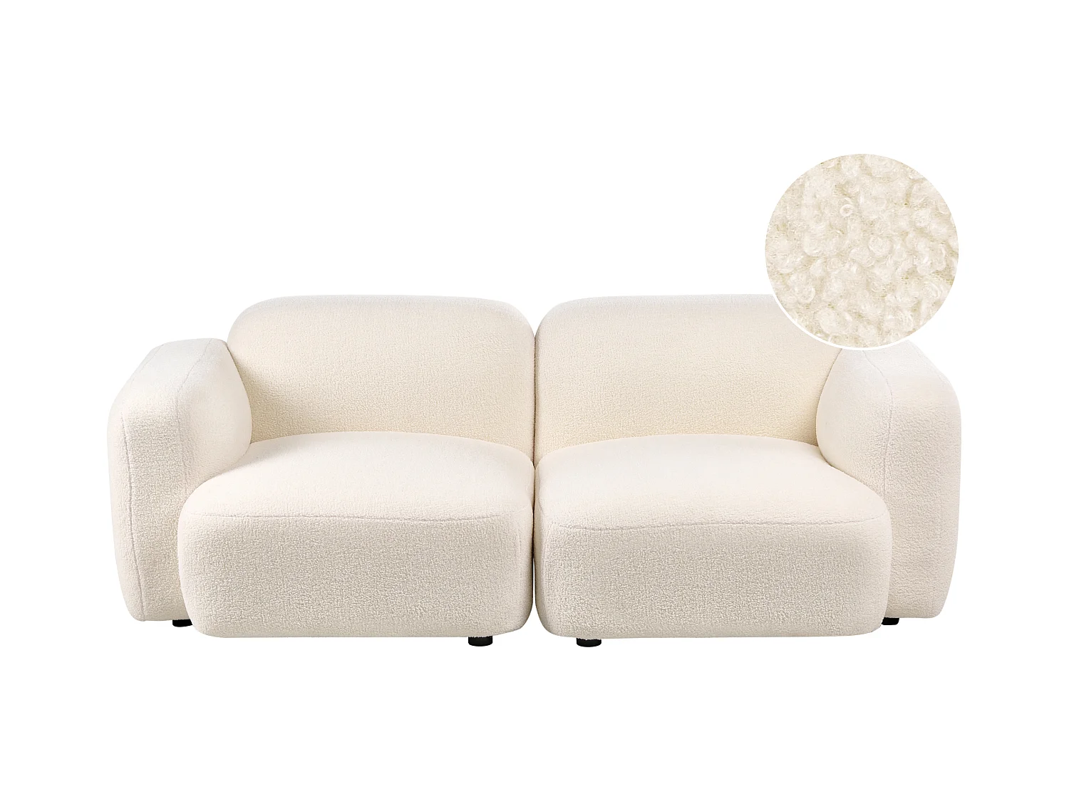 Canapé 3 places AFOSS Bouclé Blanc cassé