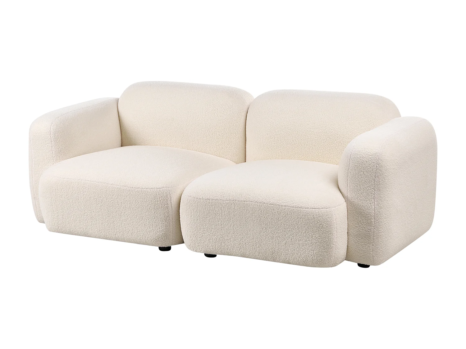 Canapé 3 places AFOSS Bouclé Blanc cassé