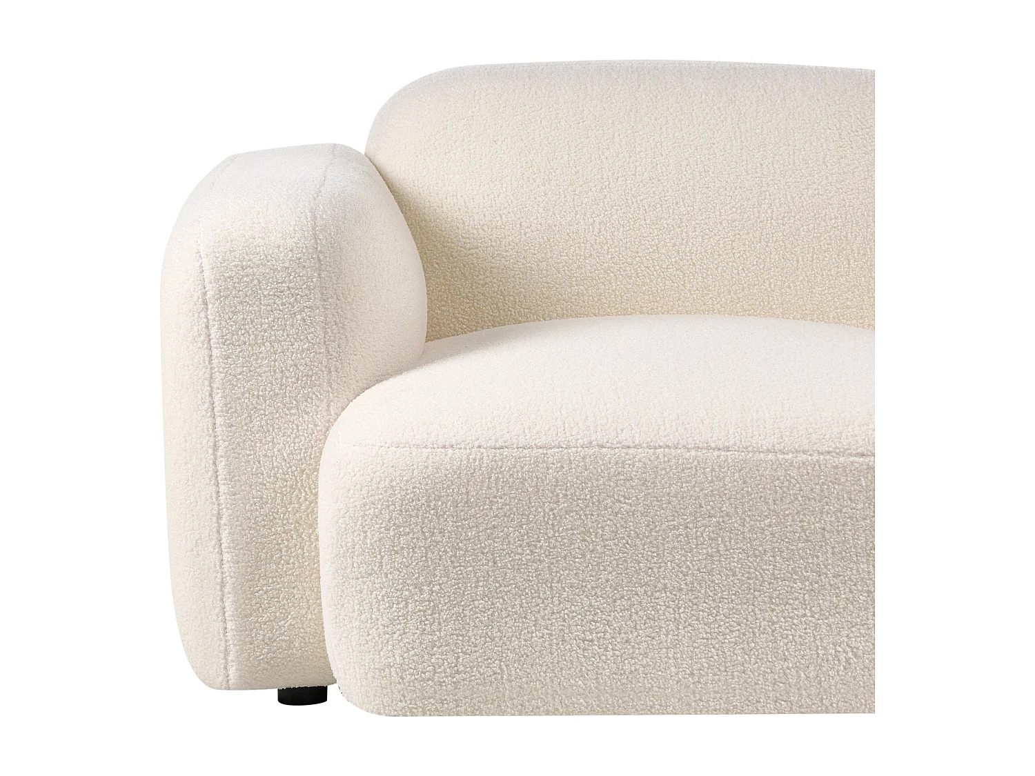 Canapé 3 places AFOSS Bouclé Blanc cassé