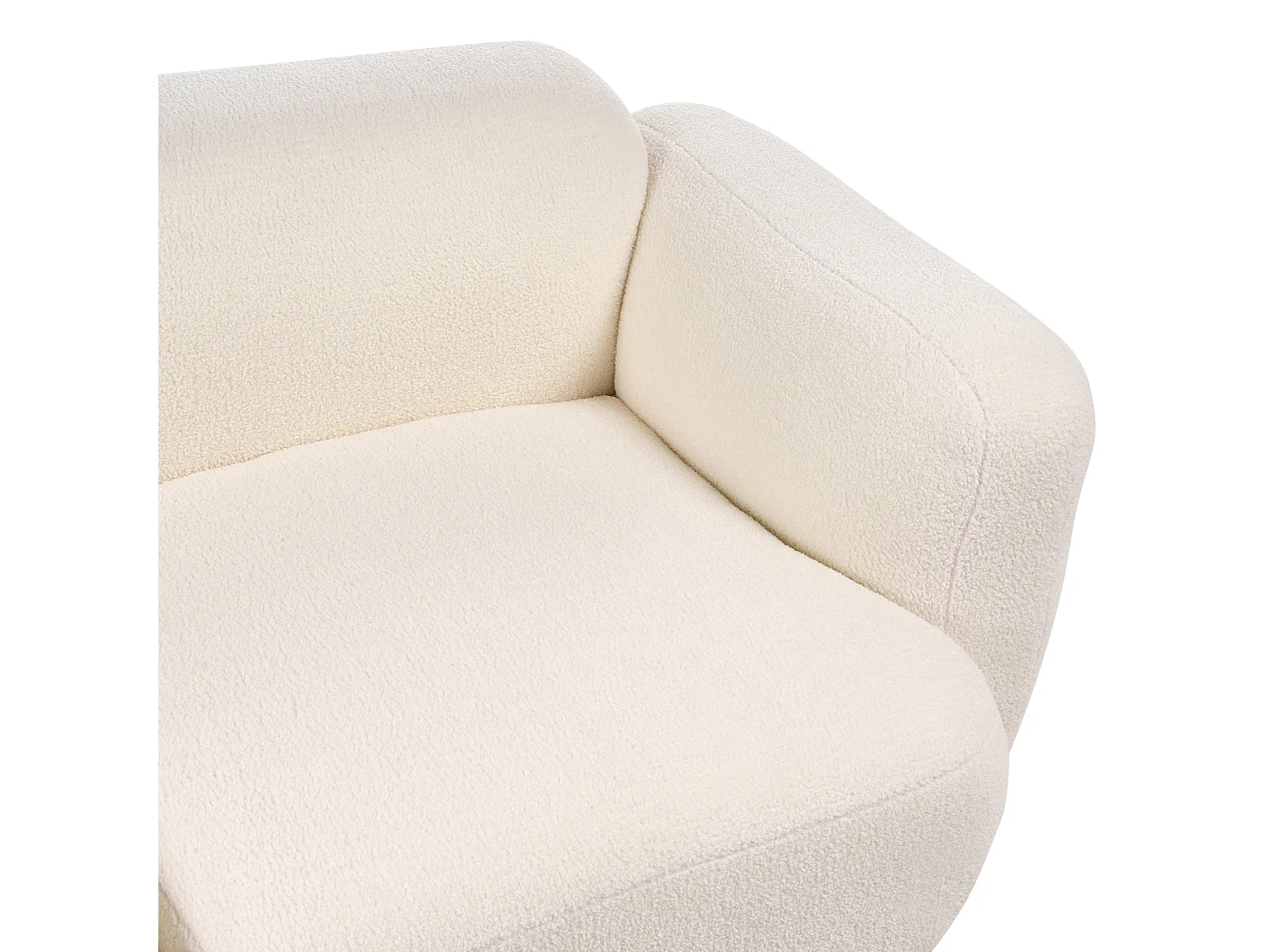 Canapé 3 places AFOSS Bouclé Blanc cassé