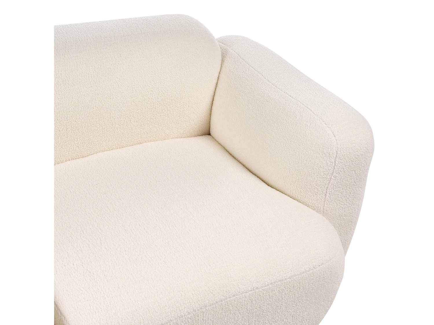 Canapé 3 places AFOSS Bouclé Blanc cassé