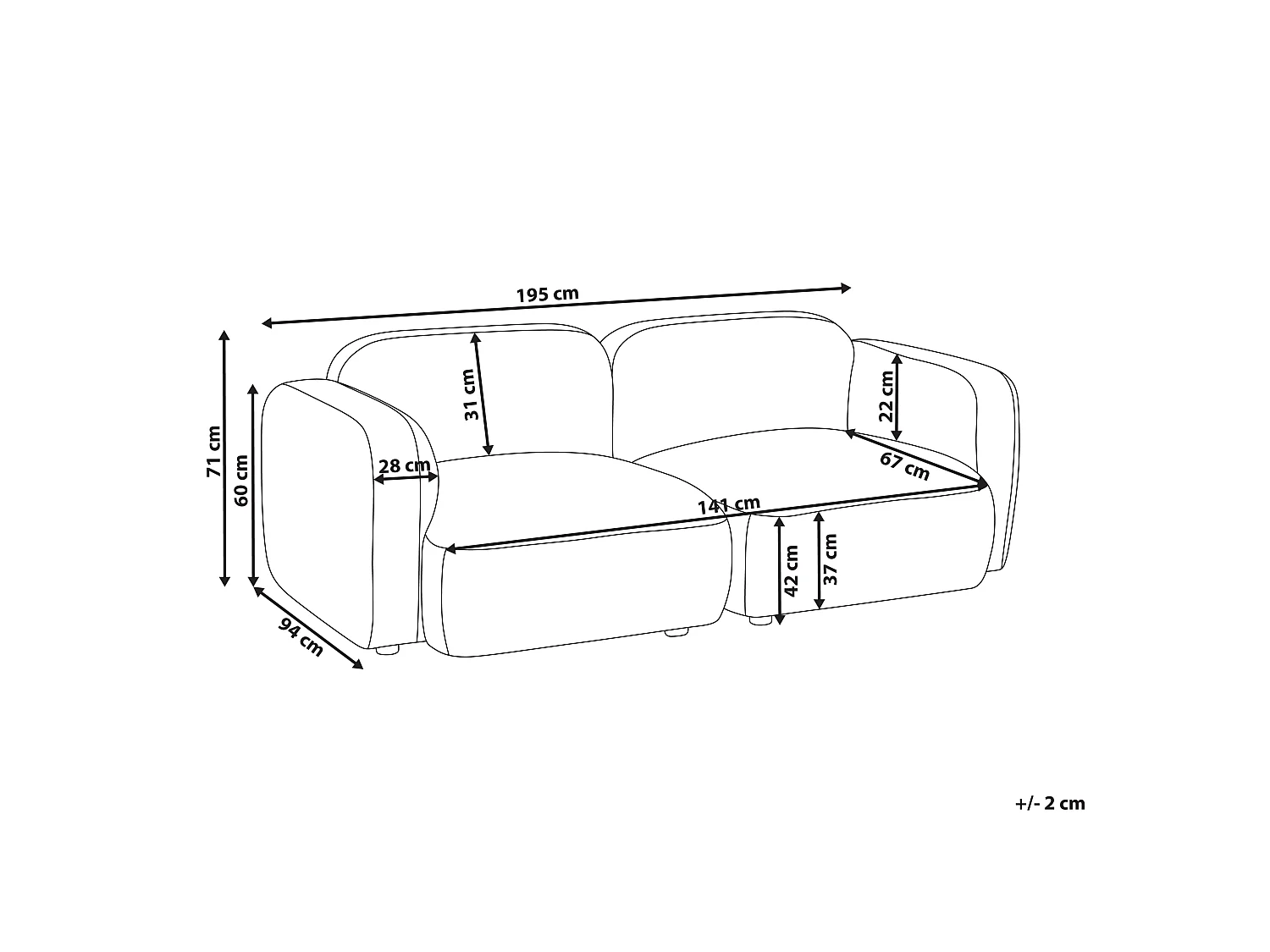 Sofa 3 Seater AFOSS Boucle Off-White