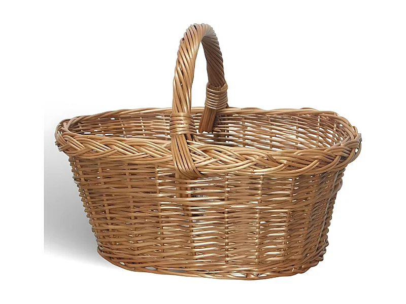 Cesta portaoggetti Laura panaro ovale cesto in vimini con manico intrecciato