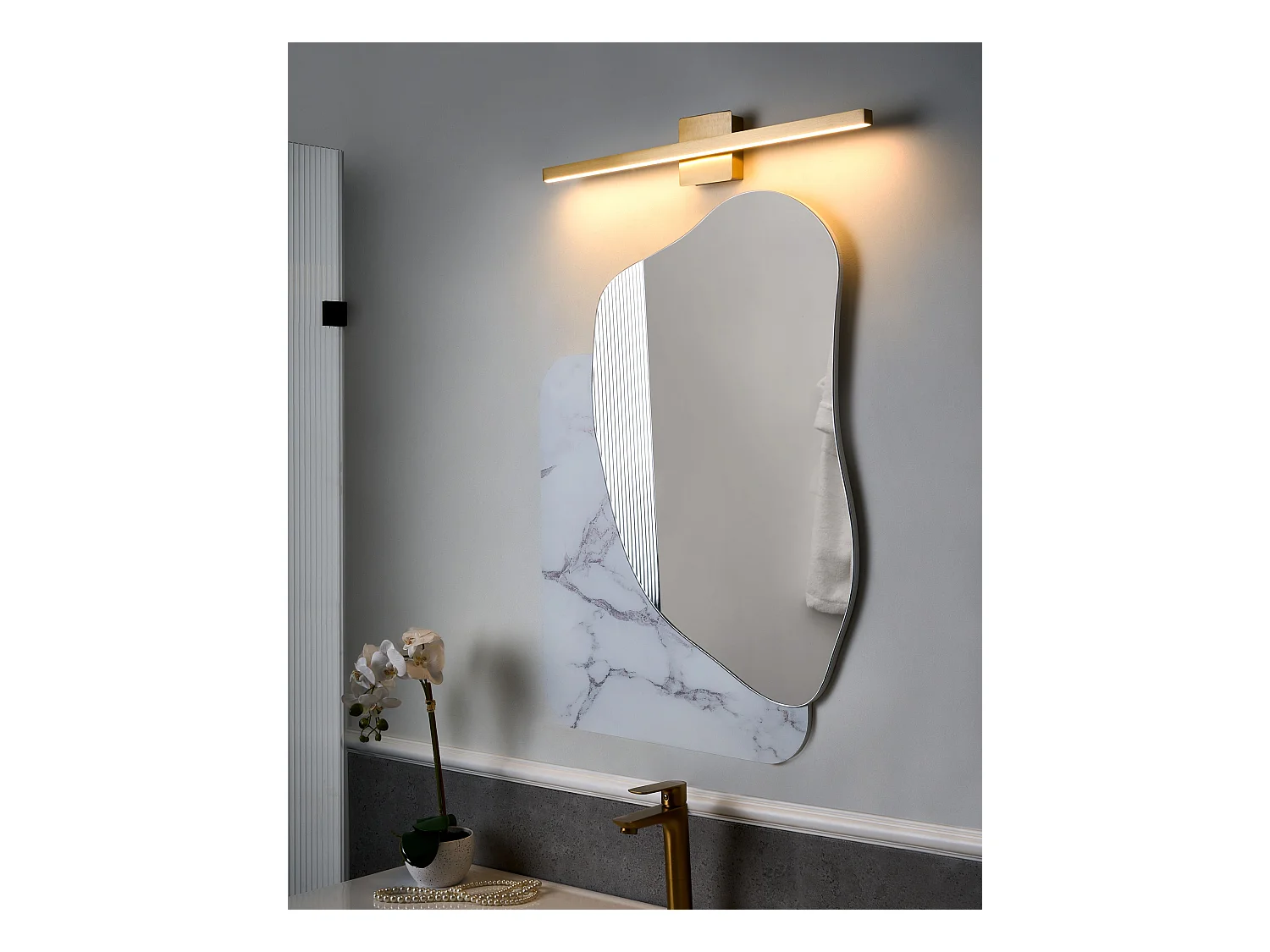 Luminaire LED pour tableau et miroir MARIZ Métal Doré