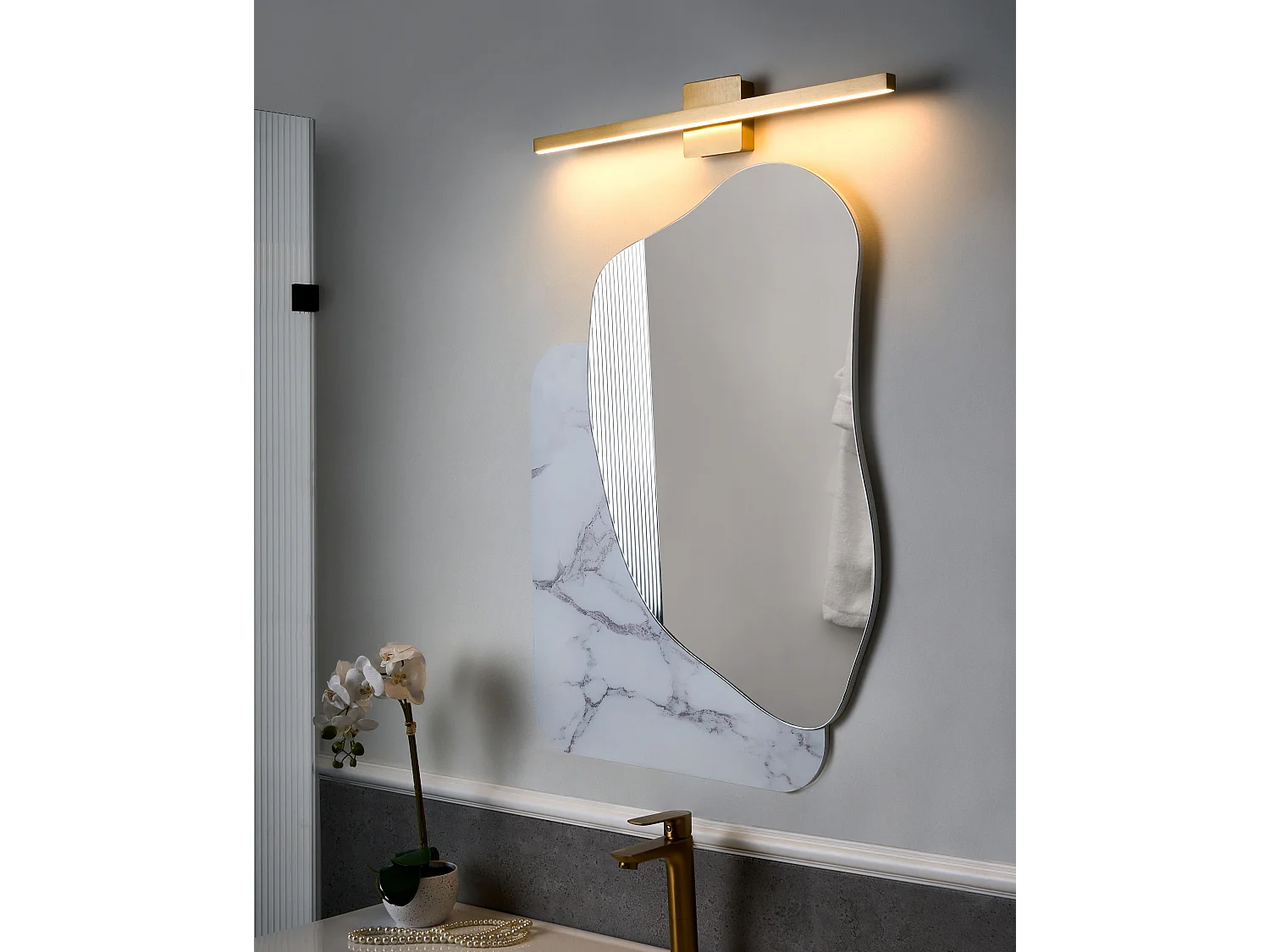Luminaire LED pour tableau et miroir MARIZ Métal Doré