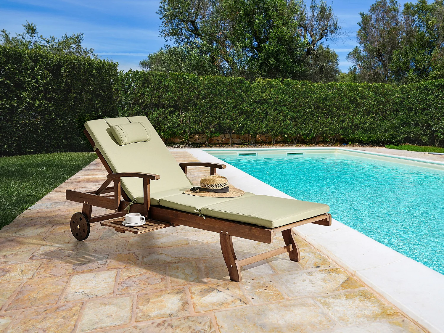 Transat avec coussin AMANTEA PREMIUM Acacia Vert