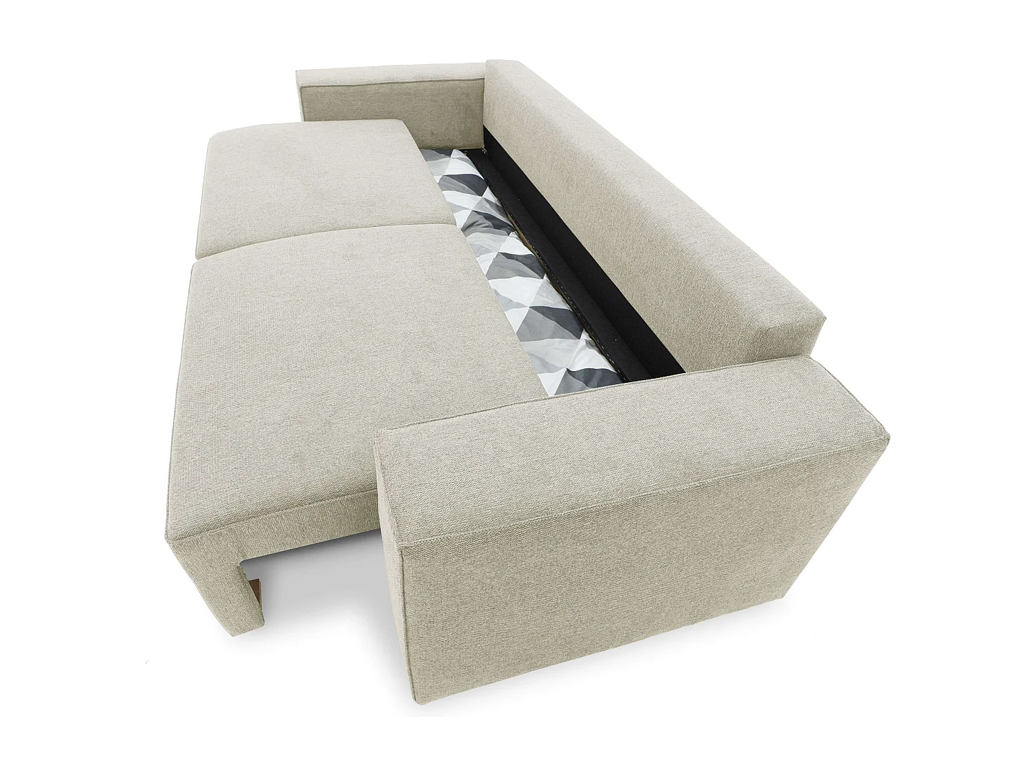 Sofá Cama Dutch, 3 Plazas con Arcón, Beige, Estilo Contemporáneo, 239 cm