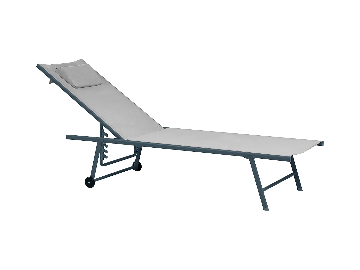 Lot de 2 transats SORONI Métal Gris clair