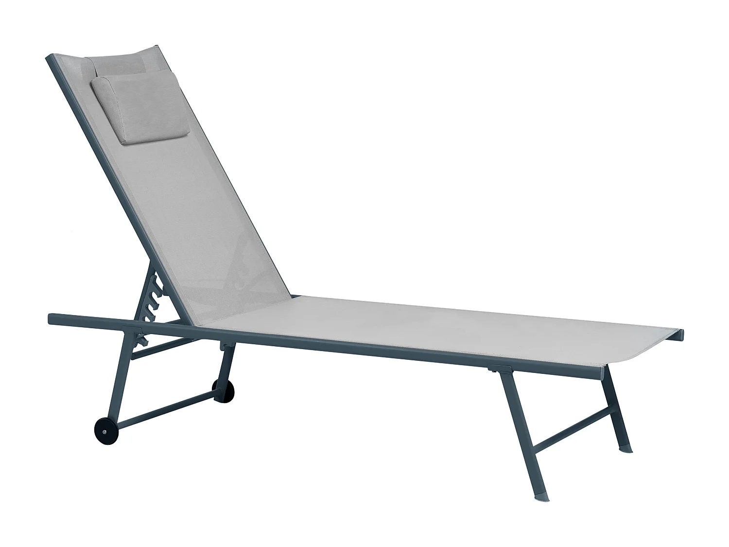 Lot de 2 transats SORONI Métal Gris clair