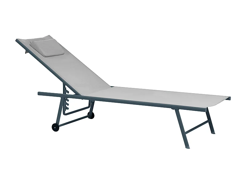 Lot de 2 transats SORONI Métal Gris clair