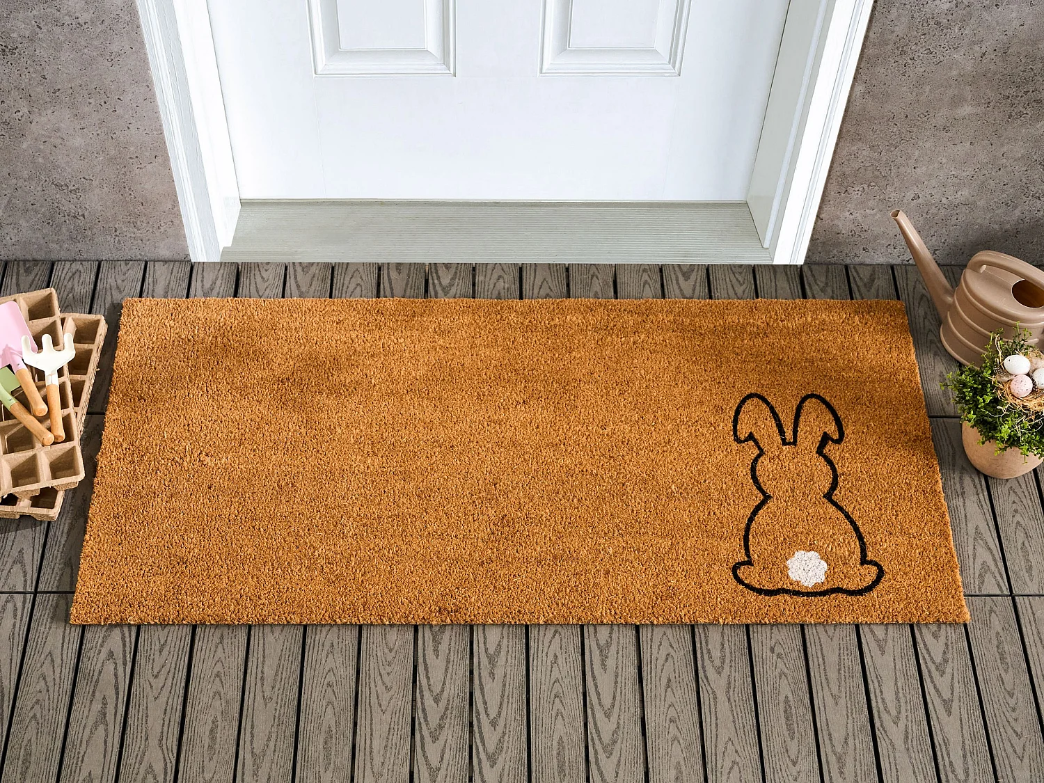 Paillasson LINGAYEN Naturel 55 x 120 cm Lapin Fibre de coco