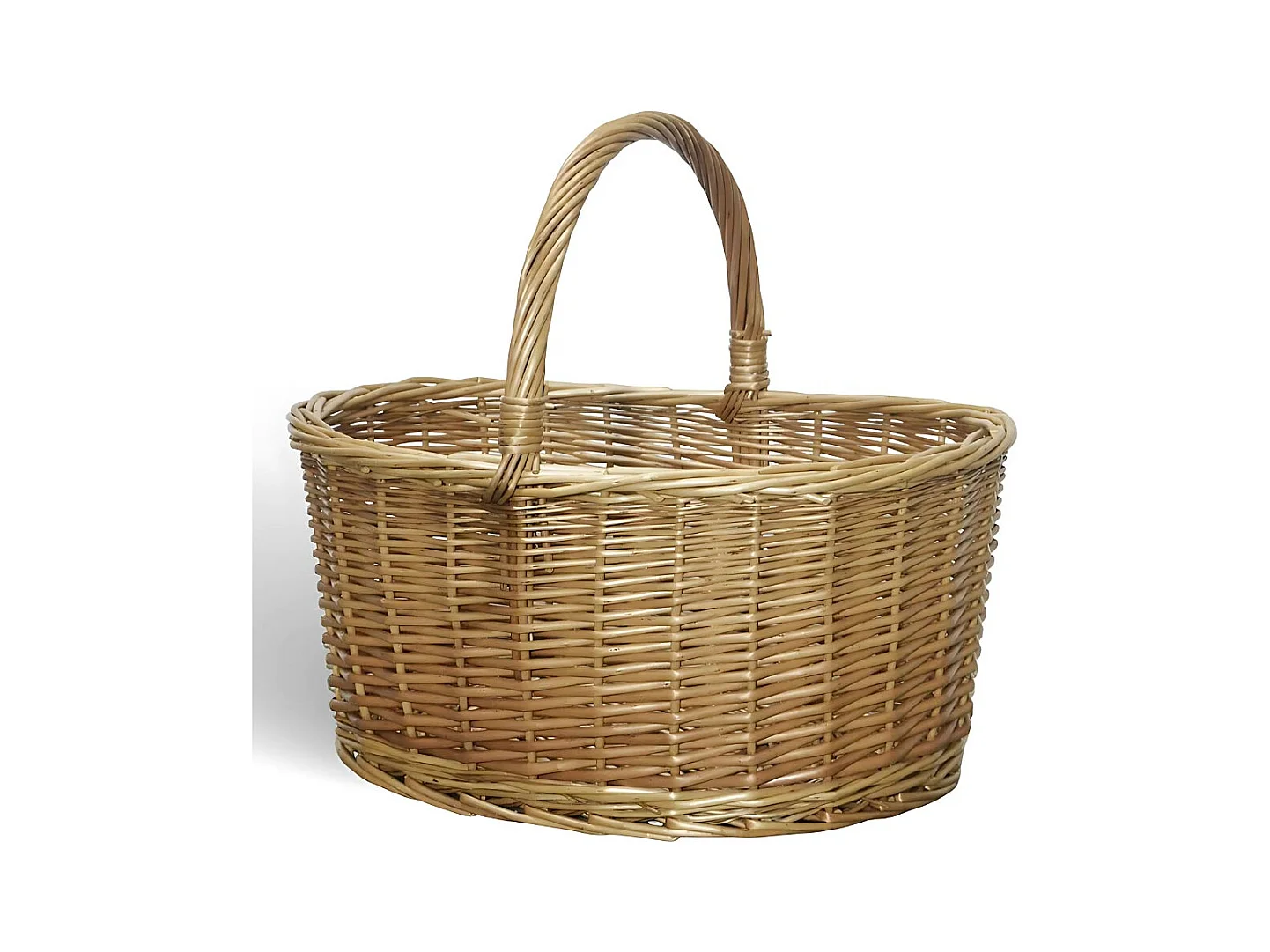 Panier de rangement ovale en osier avec poignée tressée Carla Panaro