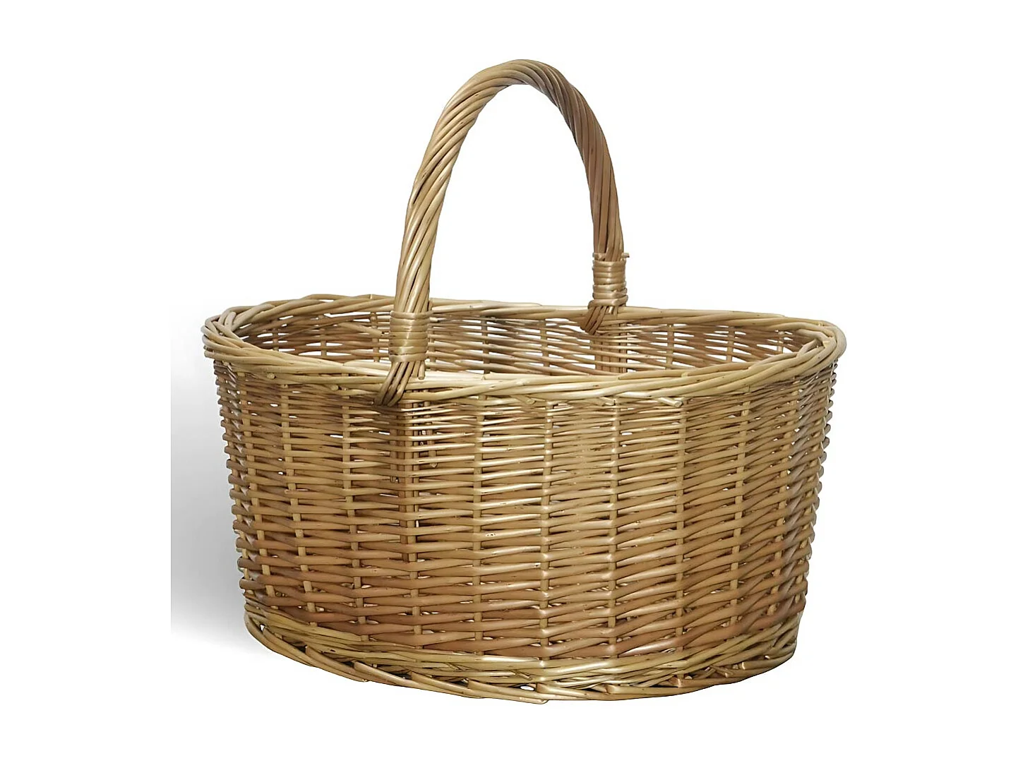 Panier de rangement ovale en osier avec poignée tressée Carla Panaro