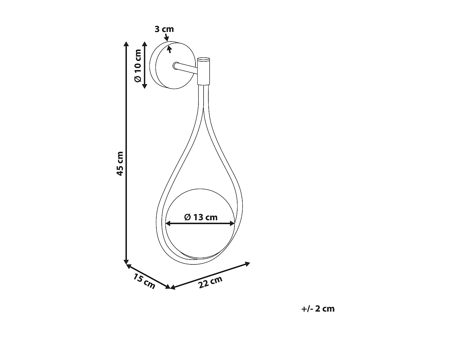 Lampe murale AUROUE Métal Doré