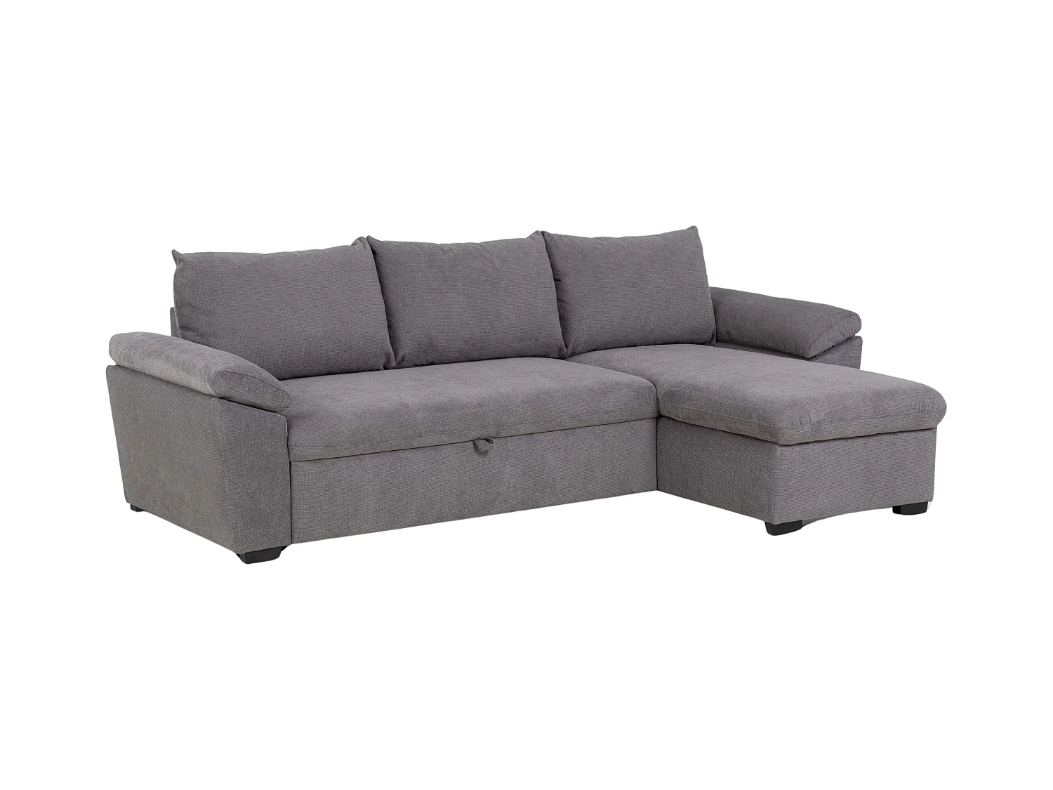 Sofá Cama Chaise Longue Luis Estilo Industrial Gris Oscuro 248 cm