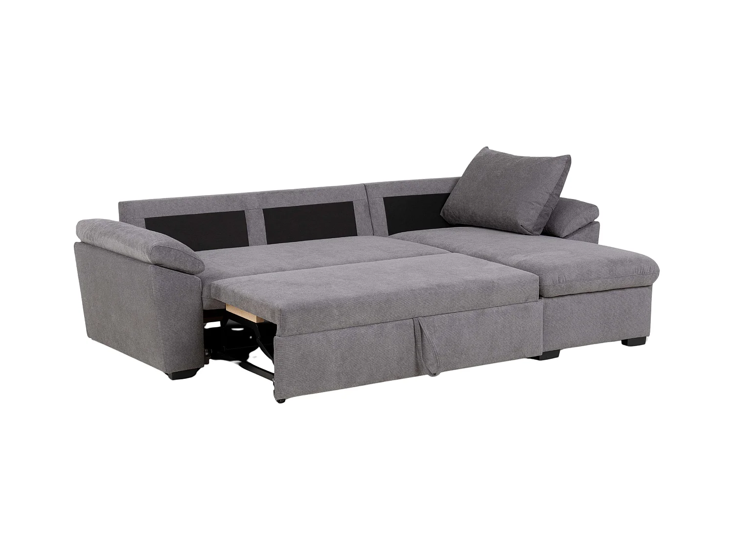 Sofá Cama Chaise Longue Luis Estilo Industrial Gris Oscuro 248 cm