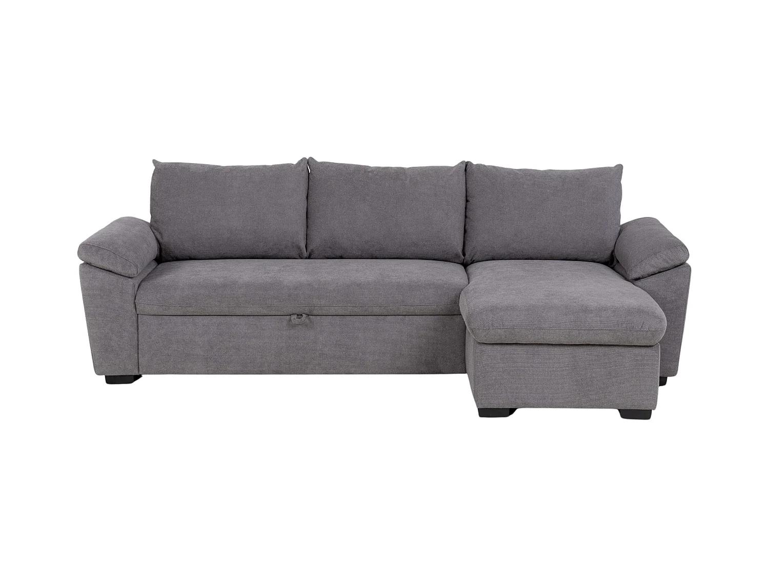 Sofá Cama Chaise Longue Luis Estilo Industrial Gris Oscuro 248 cm