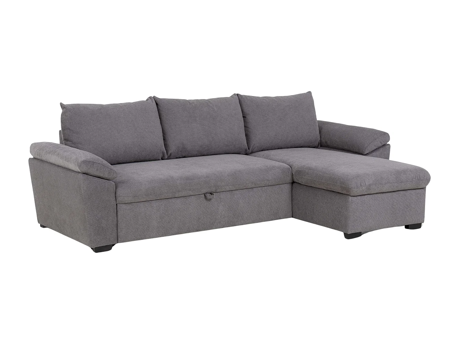 Sofá Cama Chaise Longue Luis Estilo Industrial Gris Oscuro 248 cm