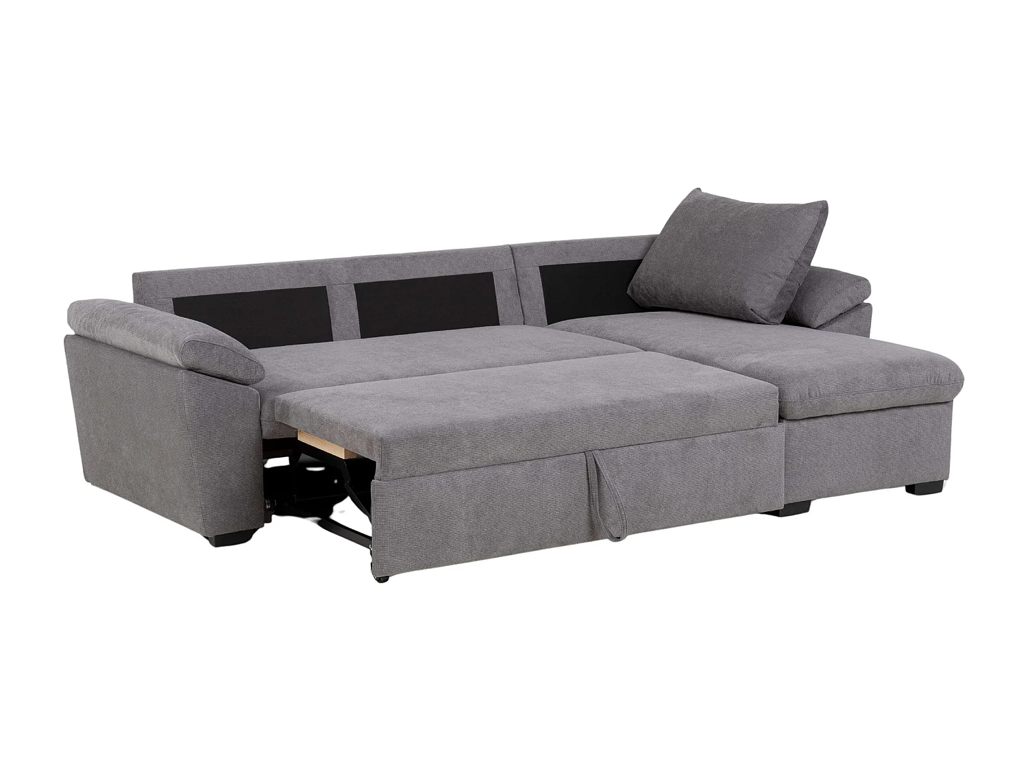 Sofá Cama Chaise Longue Luis Estilo Industrial Gris Oscuro 248 cm
