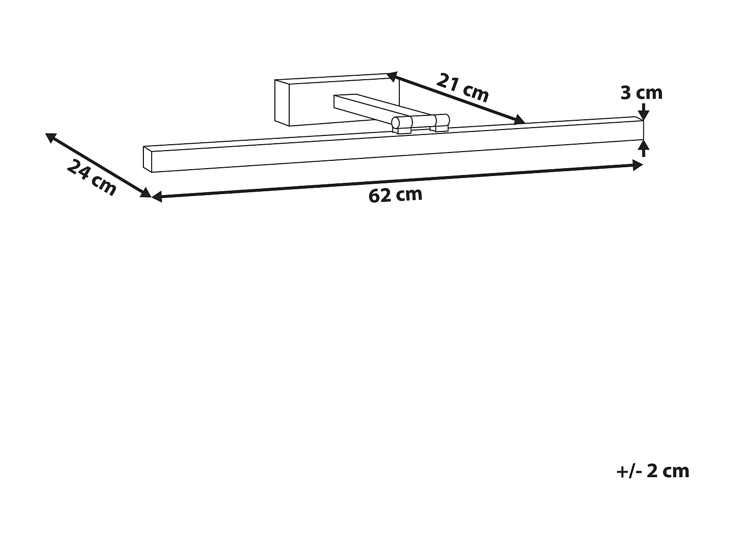 Luminaire LED pour tableau et miroir ARROS Métal Noir