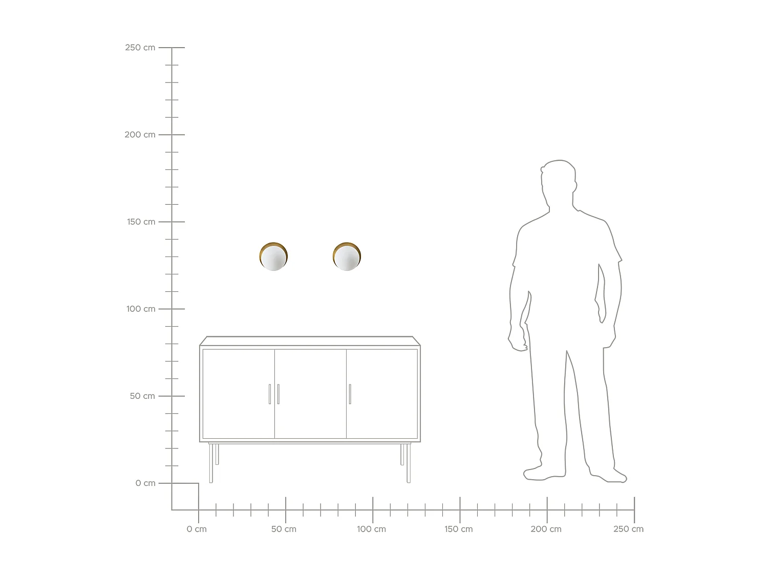 Lot de 2 lampes murales BOUBLE Métal Doré